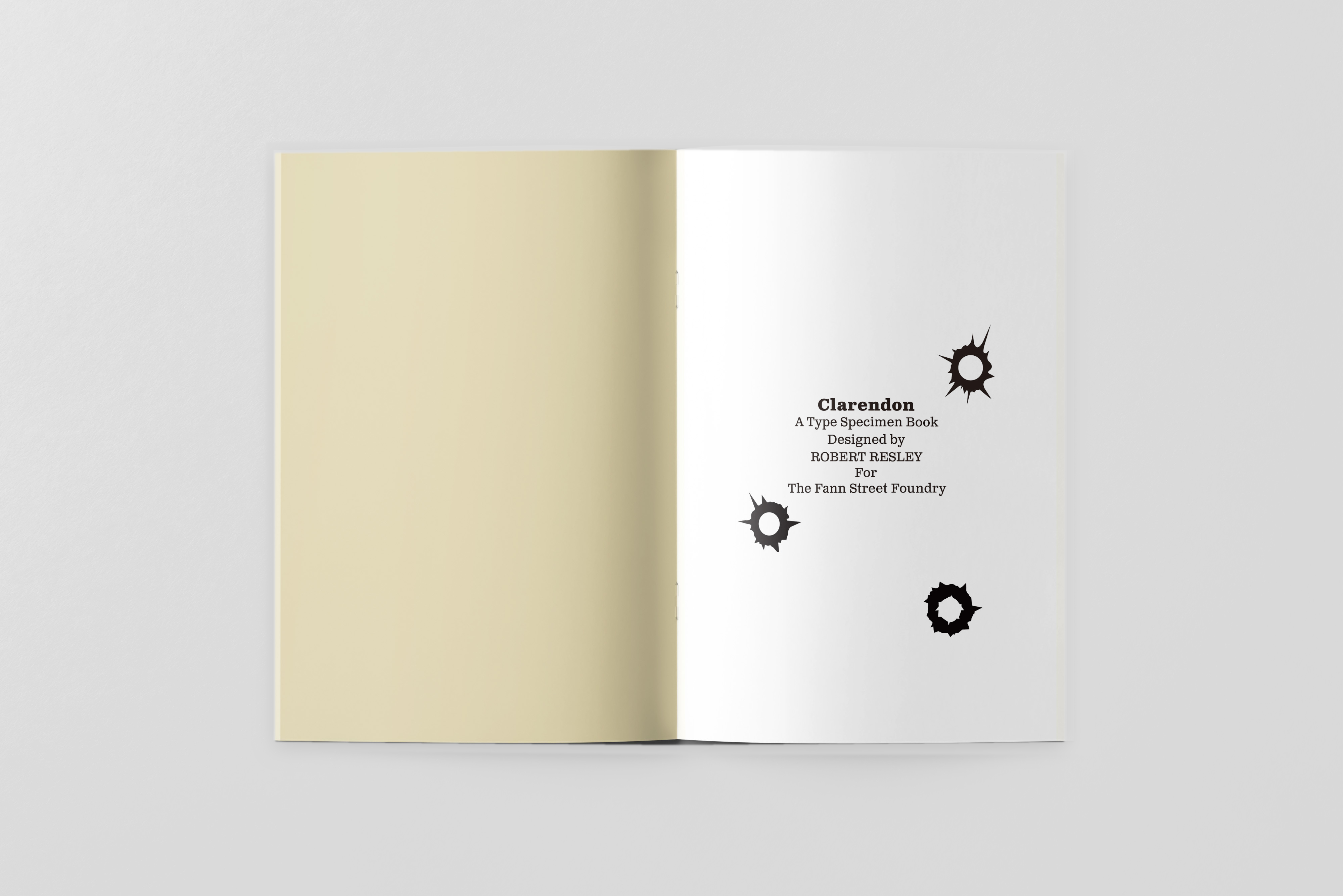 Clarendon specimen book title spread