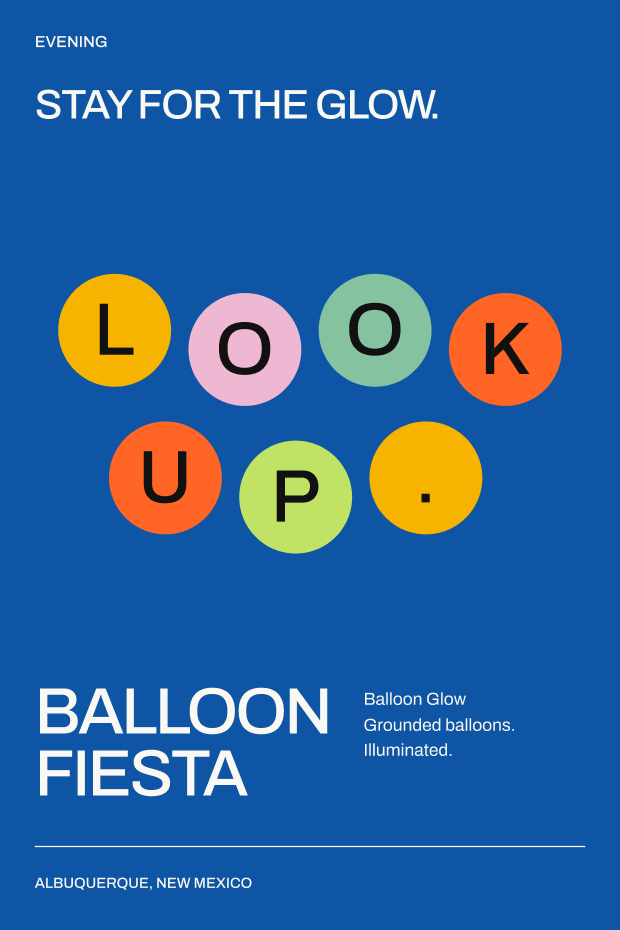 Blue Balloon Fiesta evening poster