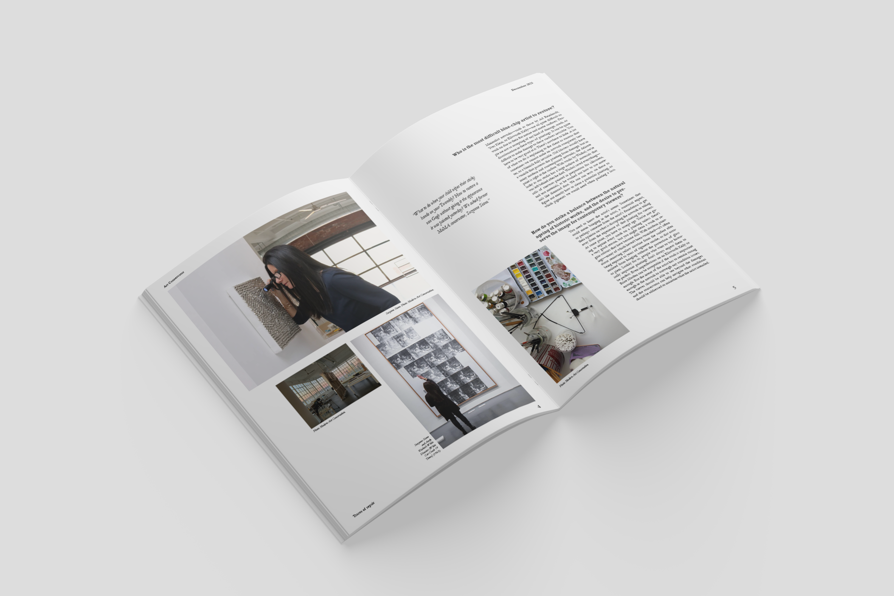 Traces of Repair magazine spread two
